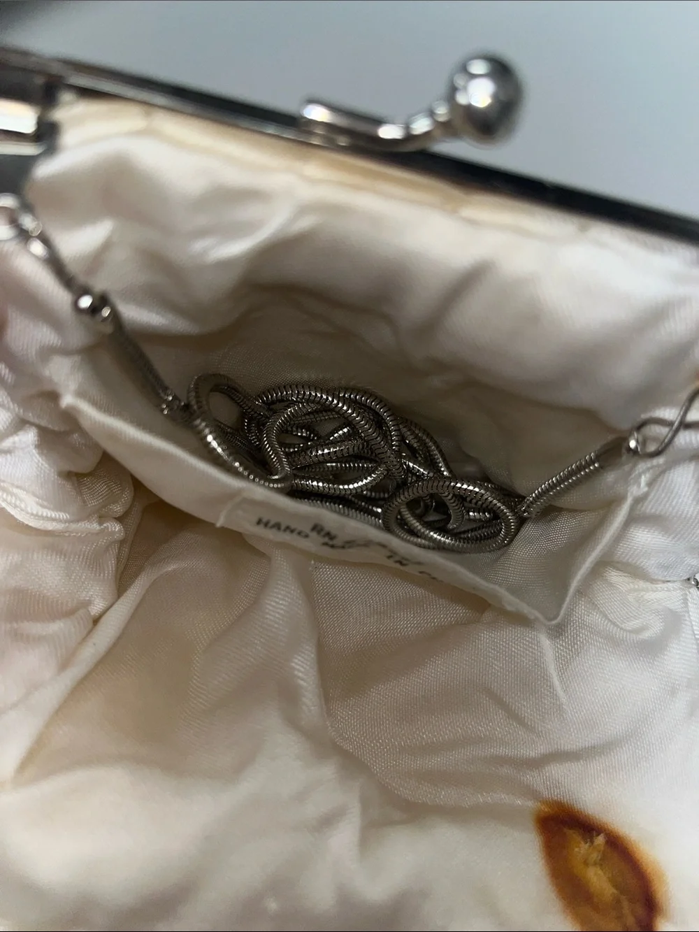 Silver Shell-Style Evening Crossbody / Clutch Bag